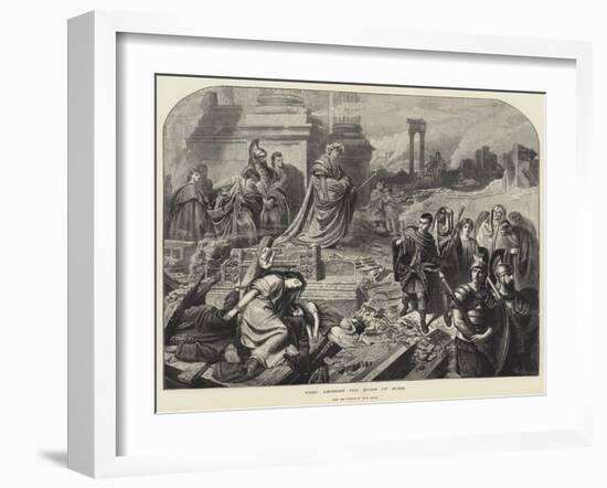 Nero Amongst the Ruins of Rome-Karl Theodor von Piloty-Framed Giclee Print