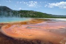 Grand Prismatic Spring-nero-Stretched Canvas