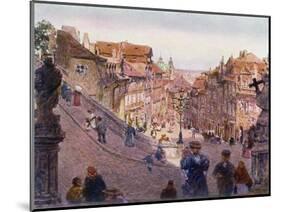 Nerudova Ulice, Prague, 1909-Heinrich Tomec-Mounted Giclee Print