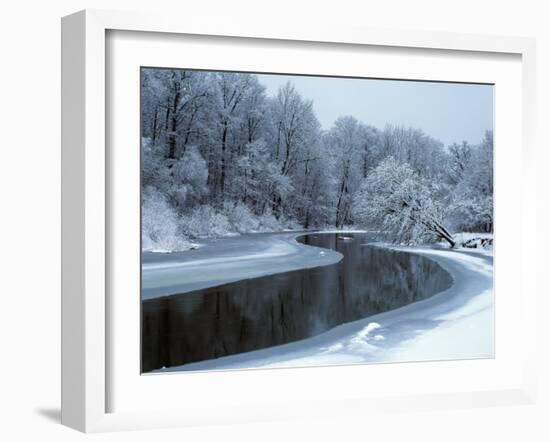 Nerussa River Beginning to Freeze, Bryansky Les Zapovednik, Russia-Igor Shpilenok-Framed Photographic Print