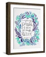 Nerve - Silver and Navy-Cat Coquillette-Framed Giclee Print