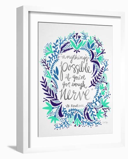 Nerve - Silver and Navy-Cat Coquillette-Framed Giclee Print