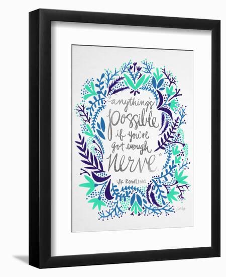 Nerve - Silver and Navy-Cat Coquillette-Framed Giclee Print