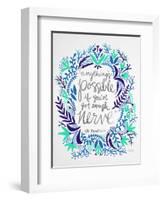 Nerve - Silver and Navy-Cat Coquillette-Framed Giclee Print