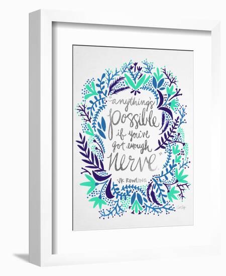 Nerve - Silver and Navy-Cat Coquillette-Framed Giclee Print