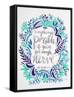 Nerve - Silver and Navy-Cat Coquillette-Framed Stretched Canvas