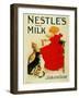 Nestle Advertising: “” Nestle's Swiss Milk””. A Girl is Drinking a Bowl of Milk in Front of Envious-Theophile Alexandre Steinlen-Framed Giclee Print