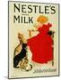 Nestle Advertising: “” Nestle's Swiss Milk””. A Girl is Drinking a Bowl of Milk in Front of Envious-Theophile Alexandre Steinlen-Mounted Giclee Print