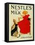 Nestle Advertising: “” Nestle's Swiss Milk””. A Girl is Drinking a Bowl of Milk in Front of Envious-Theophile Alexandre Steinlen-Framed Stretched Canvas