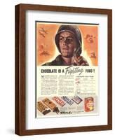 Nestle's, Propaganda Chocolate Sweets WWII Chocolate Is a Fighting Food, USA, 1940-null-Framed Giclee Print