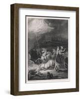 Nestor and Tydides with Their Chariot and Horses and Some Thunderbolts-R. Westall-Framed Art Print