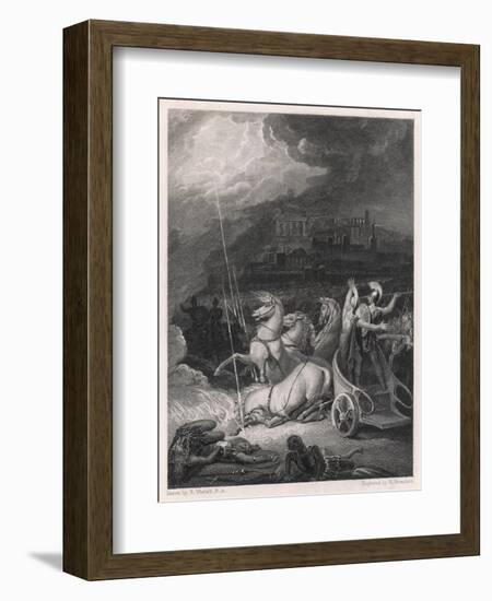 Nestor and Tydides with Their Chariot and Horses and Some Thunderbolts-R. Westall-Framed Art Print