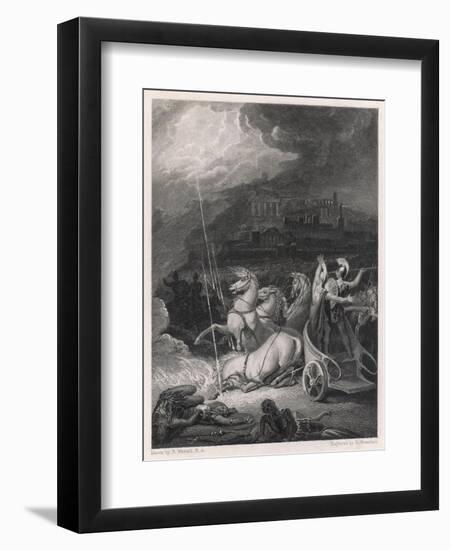 Nestor and Tydides with Their Chariot and Horses and Some Thunderbolts-R. Westall-Framed Art Print