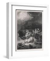 Nestor and Tydides with Their Chariot and Horses and Some Thunderbolts-R. Westall-Framed Art Print