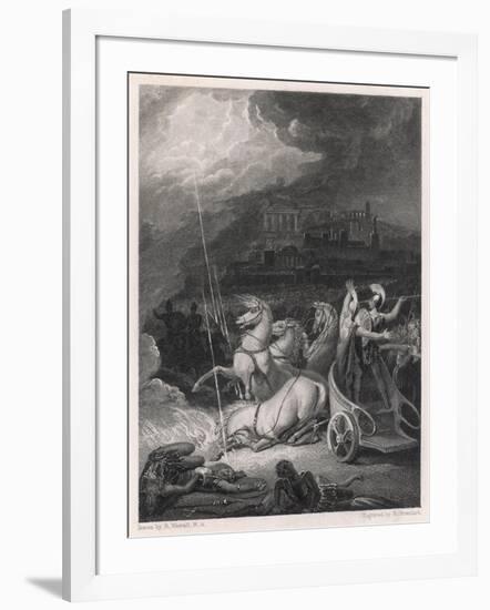 Nestor and Tydides with Their Chariot and Horses and Some Thunderbolts-R. Westall-Framed Art Print