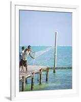 Net Fishing, Caye Caulker, Belize-Russell Young-Framed Photographic Print