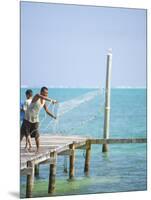 Net Fishing, Caye Caulker, Belize-Russell Young-Mounted Photographic Print