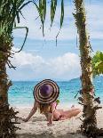 Woman Relaxing on the Beach in Thailand-Netfalls-Framed Photographic Print