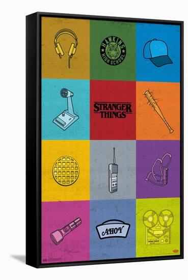 Netflix Stranger Things - Minimalist Icons-Trends International-Framed Stretched Canvas