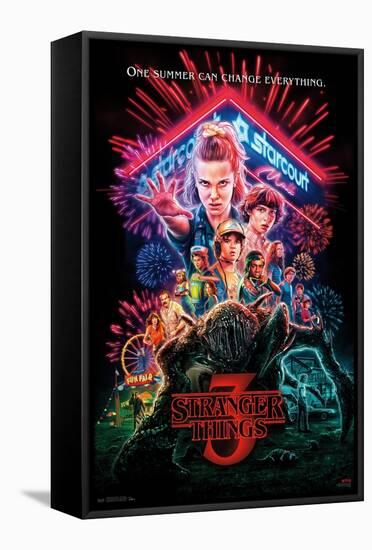 Netflix Stranger Things: Season 3 - One Sheet-Trends International-Framed Stretched Canvas