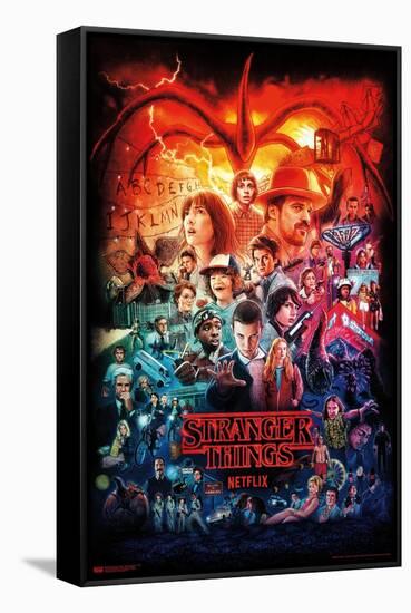 Netflix Stranger Things - Three Seasons One Sheet-Trends International-Framed Stretched Canvas