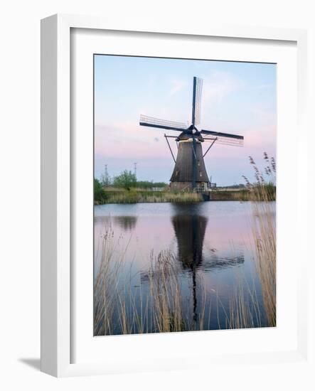 Netherland, Kinderdijk. Windmills along the canal.-Julie Eggers-Framed Photographic Print