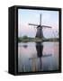 Netherland, Kinderdijk. Windmills along the canal.-Julie Eggers-Framed Stretched Canvas