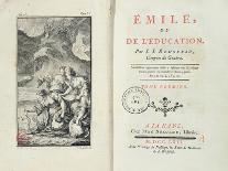 Frontispiece for 'Emile' by Jean-Jacques Rousseau, 1762 (Engraving)-Netherlandish-Framed Premium Giclee Print