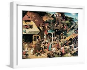 Netherlandish Proverbs, 1559-Pieter Bruegel the Elder-Framed Giclee Print