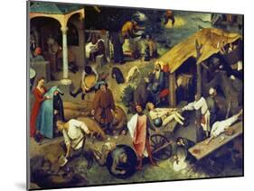 Netherlandish Proverbs. (Detail Bottom Right), 1559-Pieter Bruegel the Elder-Mounted Giclee Print