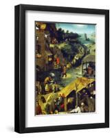 Netherlandish Proverbs (Detail Top Right), 1559-Pieter Bruegel the Elder-Framed Giclee Print