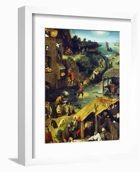 Netherlandish Proverbs (Detail Top Right), 1559-Pieter Bruegel the Elder-Framed Giclee Print