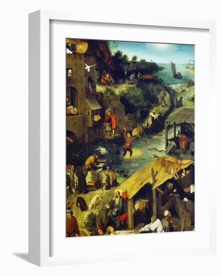 Netherlandish Proverbs (Detail Top Right), 1559-Pieter Bruegel the Elder-Framed Giclee Print