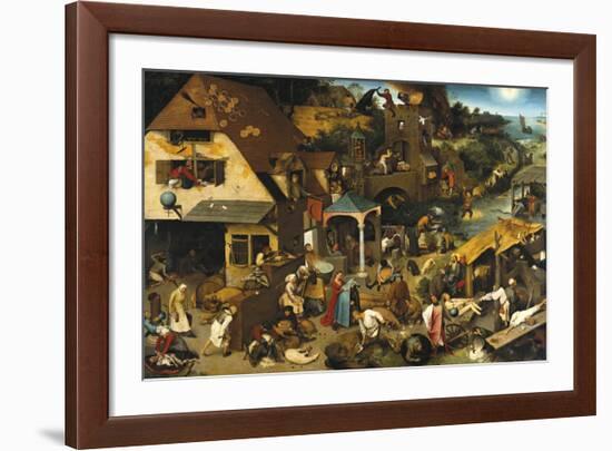 Netherlandish Proverbs-Pieter Bruegel the Elder-Framed Premium Giclee Print