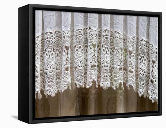 Netherlands, Amsterdam. Lace curtains very typical in Amsterdam homes.-Julie Eggers-Framed Stretched Canvas