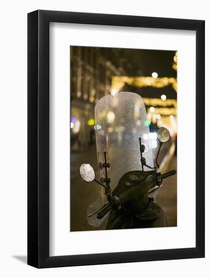 Netherlands, Amsterdam. Utrechtstraat street, motorbike-Walter Bibikow-Framed Photographic Print