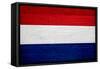 Netherlands Flag Design with Wood Patterning - Flags of the World Series-Philippe Hugonnard-Framed Stretched Canvas