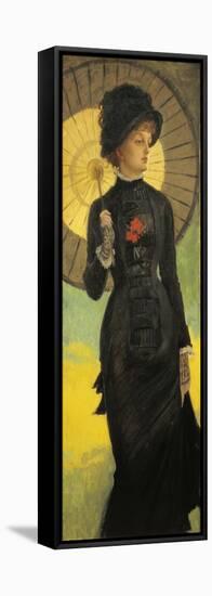 Netherlands, Gray, Woman with Parasol, 1878-null-Framed Stretched Canvas