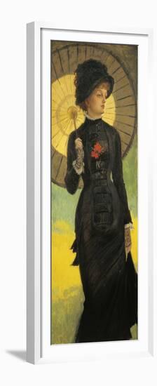 Netherlands, Gray, Woman with Parasol, 1878-null-Framed Premium Giclee Print