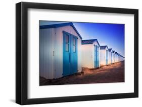 Netherlands, Holland, on the West Frisian Island of Texel, North Holland, Huts on the Beach-Beate Margraf-Framed Photographic Print