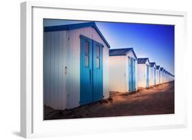 Netherlands, Holland, on the West Frisian Island of Texel, North Holland, Huts on the Beach-Beate Margraf-Framed Photographic Print