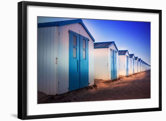 Netherlands, Holland, on the West Frisian Island of Texel, North Holland, Huts on the Beach-Beate Margraf-Framed Photographic Print