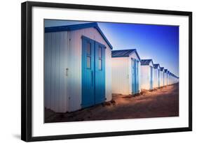 Netherlands, Holland, on the West Frisian Island of Texel, North Holland, Huts on the Beach-Beate Margraf-Framed Photographic Print