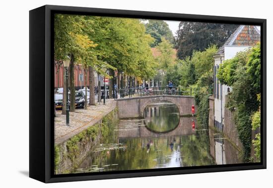 Netherlands, Holland, Utrecht Province, Amersfoort. Inner City Canals-Emily Wilson-Framed Stretched Canvas