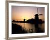 Netherlands, Kinderdijk, Canal, Windmills, Evening Mood-Thonig-Framed Photographic Print