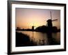 Netherlands, Kinderdijk, Canal, Windmills, Evening Mood-Thonig-Framed Photographic Print
