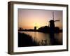 Netherlands, Kinderdijk, Canal, Windmills, Evening Mood-Thonig-Framed Photographic Print