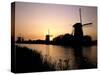 Netherlands, Kinderdijk, Canal, Windmills, Evening Mood-Thonig-Stretched Canvas