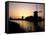 Netherlands, Kinderdijk, Canal, Windmills, Evening Mood-Thonig-Framed Stretched Canvas