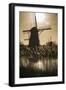 Netherlands, Kinderdijk. Traditional Dutch windmills-Walter Bibikow-Framed Photographic Print